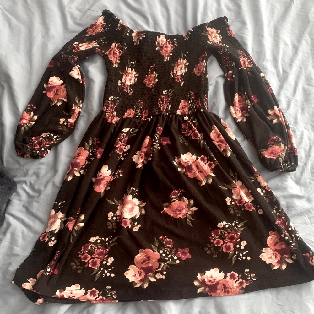 Black floral dress